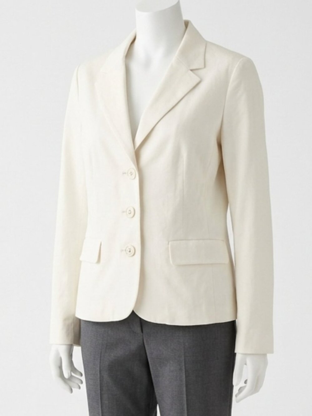 Lilly Pulitzer Womens Dressy Cotton Charmed Button Accented Blazer White Cream - Picture 3 of 11